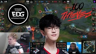 LS And Ender Cast EDG Jiejies Quadra Kill Against 100T [upl. by Hofmann118]