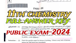 11th chemistry  Full answer keypublic exam 2024 [upl. by Adnohr]