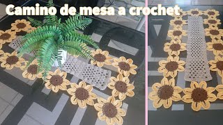 Camino de mesa con girasoles a crochet [upl. by Olly]