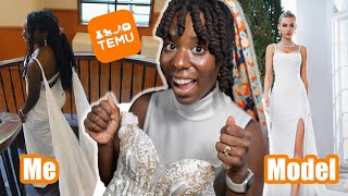 I Tried on Wedding Dresses from Temu  My Wedding Series [upl. by Anid]