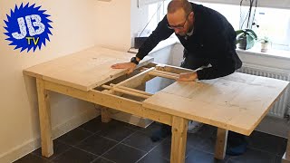 BEST HOMEMADE TABLE  How to make your own Extending Dining Table  DIY [upl. by Accissej]