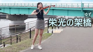 栄光の架橋  ゆず バイオリンViolin Cover by Momo 歌詞付き （光榮之橋） [upl. by Olenka]