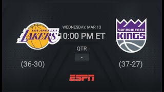 Los Angeles Lakers  Sacramento Kings  NBA on ESPN Live Scoreboards [upl. by Pineda614]