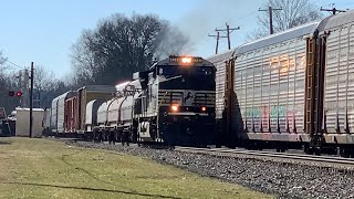 Train Blocks RR Crossing To Let 3 Trains Pass As Seen On TV Trains Passing amp Trains With DPUs [upl. by Creigh]