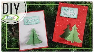 Weihnachtskarten basteln mit 3D Tannen  Kartenbasteln DIY Papier Inspiration Tutorial  deutsch [upl. by Nahsor678]