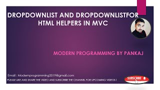 DropDownList and DropDownListFor HTML Helpers in MVC  Part 21 [upl. by Crary]