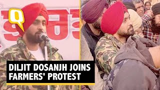 Farmers Protest DiljitDosanjh Joins Farmers at Delhis Singhu Border  The Quint [upl. by Yrreb]