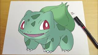 How to draw Pokémon  Bulbasaur  Pokémon 001 [upl. by Noied]