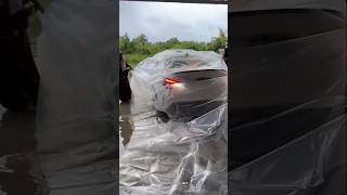 Covering car in water 🚘🚙shorts shortvideo car flood funny ideas art ytshorts trending [upl. by Olney]