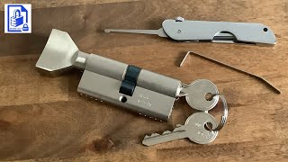 883 ISEO Euro Cylinder Lock picked with cheap 7 in 1 lock pick tool using the half ball profile [upl. by Lura999]