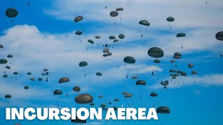 Incursión aérea con 160 paracaidistas y fuego de blindados del Ejercito Mexicano [upl. by Godiva531]