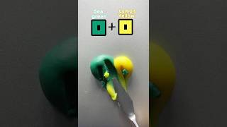 satisfying color mix🎨🎨sea green  lemon yellow shorts colors [upl. by Adnertal]