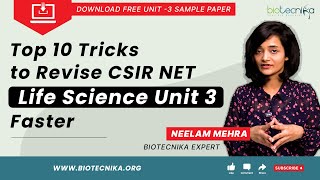 Free UNIT 3 Sample Paper  Top 10 Tricks To Revise CSIR NET UNIT 3 Life Science Faster [upl. by Airod]