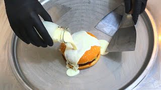 Burger King Whopper Ice Cream Rolls  how to make a Whopper to delicious Ice Cream  recipe  ASMR [upl. by Kilby]