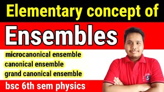 elementary concept of ensemble  microcanonical ensemble  canonical and grand canonical ensemble [upl. by Oratnek684]