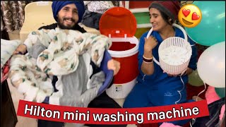 Mini washing machine ch kine kpde dho ho jande😍first timeuse couplegoals NarinderRupinder [upl. by Netsirhc]