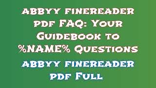 Easy Steps to Install abbyy finereader pdf 2024 A Quick Tutorial [upl. by Werdnael]