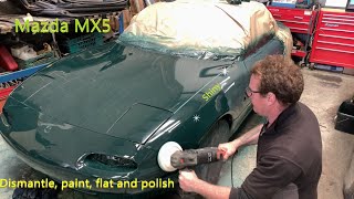 Flat and polish a Mazda mx5 after painting in 16 mins [upl. by Kosel]