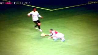 Walcott Funny Dive Arsenal vs Swansea FA Cup 16113 [upl. by Evante]