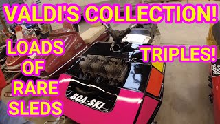 Valdis Collection of Rare Snowmobiles Lots of Triples Vintage Sleds Collector Snowmobiles [upl. by Lj]