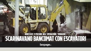 Con lescavatore rubano lo sportello bancomat pieno di soldi [upl. by Airahcaz315]