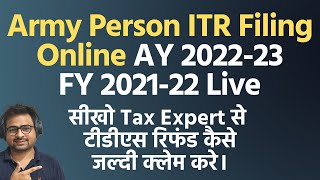 Army Person ITR Filing Online AY 202223 FY 202122  Defence Person Income Tax Return Kaise Bhare [upl. by Brigitte]