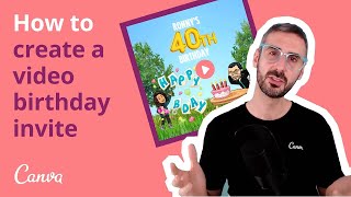 Create a fun Video Birthday Invite with Canva [upl. by Gail]