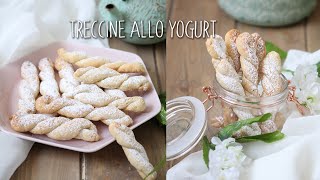 TRECCINE allo YOGURT greco SENZA uova SENZA burro Biscotti allo yogurt pronti in 1 MINUTO [upl. by Ardnalac]