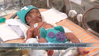 Gundersen RN Gives Newborns First Halloween Costume Experience [upl. by Wolford]