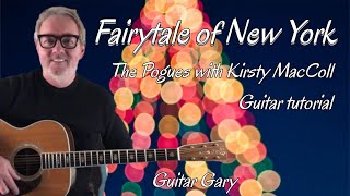 Fairytale of New York  The Pogues with Kirsty MacColl guitar tutorial [upl. by Ardnasxela]