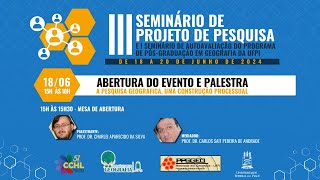 Palestra de abertura A pesquisa geográfica uma construção processual [upl. by Ahsetel]