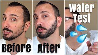 How to Apply Hair Fibers on a Beard  Waterproof Test [upl. by Lebama409]