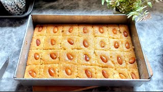 Basbousa Recipe Famous Middle Eastern Dessert 🤩 Basbousa Arabic Sweet Recipe [upl. by Ardnama]