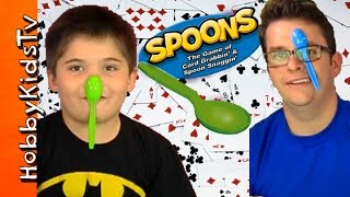 Spoons Card Game Night With HobbyGuy and HobbyKids [upl. by Alleirbag]