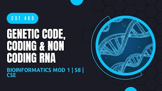 Coding amp Non Coding RNA Genetic Code  CST468  Bioinformatics MODULE 1  KTU  Anna Thomas  SJCET [upl. by Eyaf]