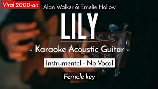 Lily Karaoke Acoustic  Alan Walker Ft Emelie Hollow HQ Backing Track [upl. by Etterraj]