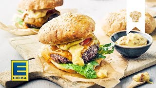 Burger mit Baconnaise  Rezept mit selbstgemachten Burger Buns  EDEKA [upl. by Shaun]