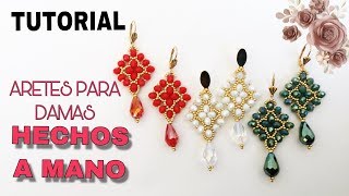 ⭕COMO HACER ARETES DE FLECOS MULTICOLOR ARETES EN MOSTACILLA PASO A PASO [upl. by Anerrol]