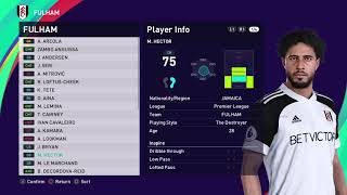 PES 2021 BASE COPY FULHAM [upl. by Jaclin]