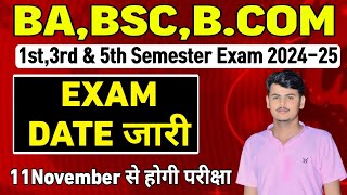 Babsc bcom 1st 3rd amp 5th semester exam date 202425 Semester exam news todaynews [upl. by Anitsim]