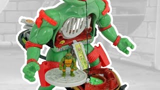 Ninja Turtles Raphael Sewer Lair  Turtle In A Turtle Playset [upl. by Arlana]