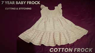 Cotton Frock cutting and stitching  7 Year girl frock cutting and stitching [upl. by Karyl]