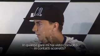 Rossi vs Lorenzo press conference Jorge seems to forget the past Marco Simoncelli vs Jorge Lorenzo [upl. by Yrrak660]