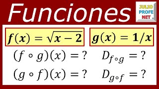 Funciones compuestas y sus dominios [upl. by Felise]