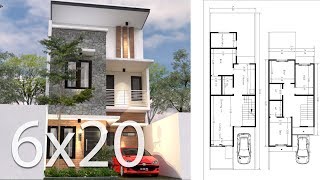 6x20M House Design 3d Plan With 4 Bedrooms [upl. by Iddo]