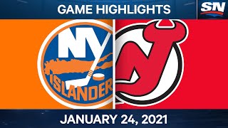 NHL Game Highlights  Islanders vs Devils  Jan 24 2021 [upl. by Rhynd]