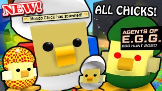 HOW TO FIND ALL CHICKS Mondo Commando Spotted Hostage Bee Swarm Simulator Roblox Egg Hunt 2020 [upl. by Etterrag]