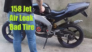 Aprilia RS 50  158 Jet  Air Leak and Bad Tire [upl. by Ley]