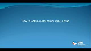 How to lookup motor carrier status online [upl. by Aliac997]