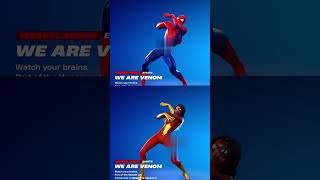 SpiderWoman VS Spiderman Emote Comparison We are Venom amp Power Roar [upl. by Wira323]